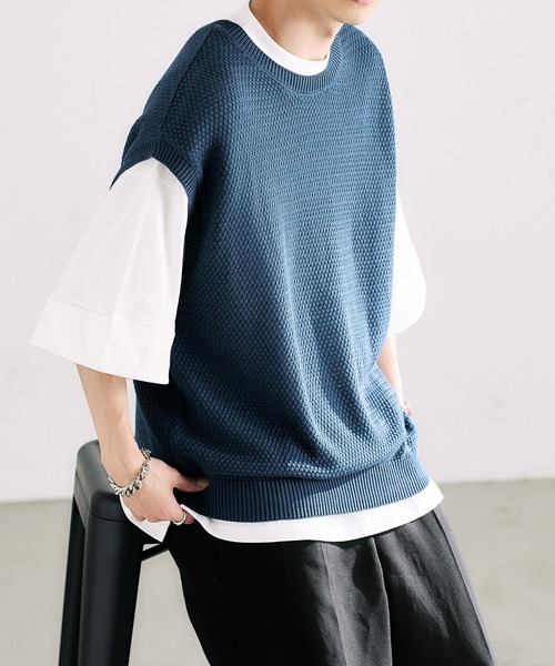 epnok（エプノック）の「ロールアップルーズTee（Tシャツ/カットソー・メンズ・チャコールグレー/オフホワイト/グレイッシュベージュ・SMALL/MEDIUM/LARGE）」の12枚目の写真