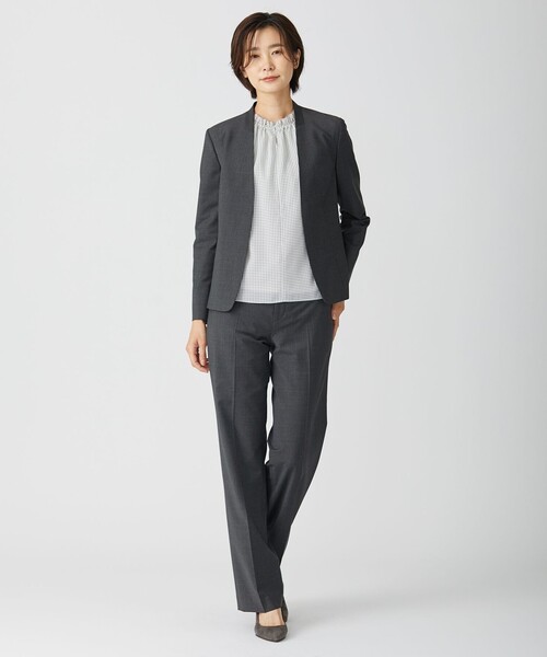 J.PRESS（ジェイプレス）の「BAHARIYE Houndstooth ストレート パンツ（その他パンツ・レディース・グレー系3・11/9/7/13）」の3枚目の写真