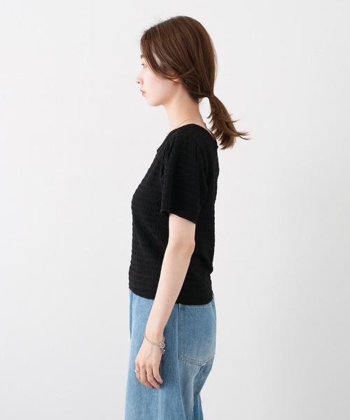 Kastane（カスタネ）の「カットジャガードTee（Tシャツ/カットソー・レディース・イエロー/グリーン/ブラック/アイボリー・FREE）」の20枚目の写真