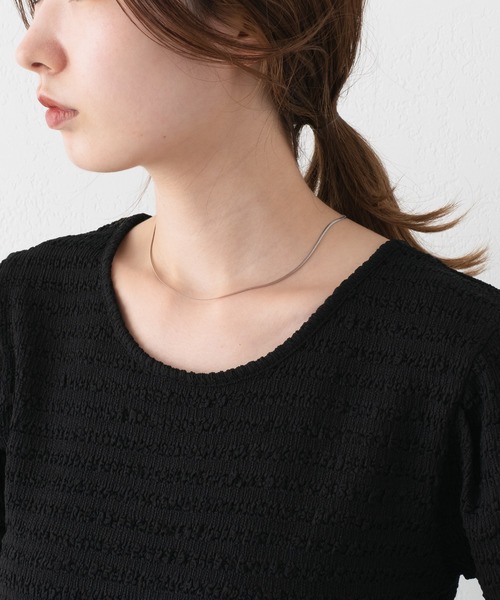 Kastane（カスタネ）の「カットジャガードTee（Tシャツ/カットソー・レディース・イエロー/グリーン/ブラック/アイボリー・FREE）」の22枚目の写真