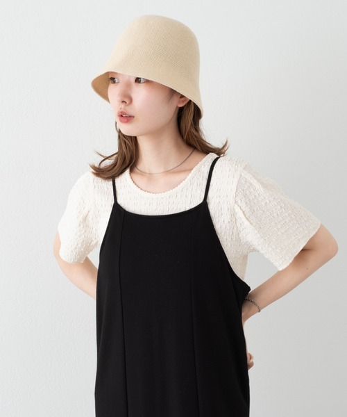 Kastane（カスタネ）の「カットジャガードTee（Tシャツ/カットソー・レディース・イエロー/グリーン/ブラック/アイボリー・FREE）」の5枚目の写真