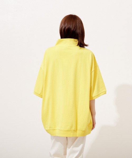 VIBGYOR(ヴィブジョー)の「ハーフZIP 刺繍 半袖 Hi/N(BEY)(Tシャツ/カットソー・メンズ・アッシュグレー/マスタード/ミント・MEDIUM/LARGE)」の6枚目の写真