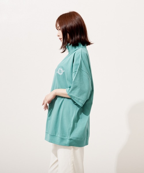 VIBGYOR(ヴィブジョー)の「ハーフZIP 刺繍 半袖 Hi/N(BEY)(Tシャツ/カットソー・メンズ・アッシュグレー/マスタード/ミント・MEDIUM/LARGE)」の8枚目の写真