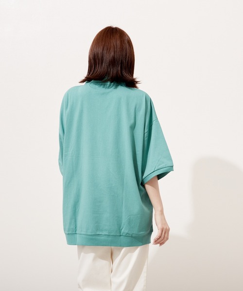 VIBGYOR(ヴィブジョー)の「ハーフZIP 刺繍 半袖 Hi/N(BEY)(Tシャツ/カットソー・メンズ・アッシュグレー/マスタード/ミント・MEDIUM/LARGE)」の9枚目の写真