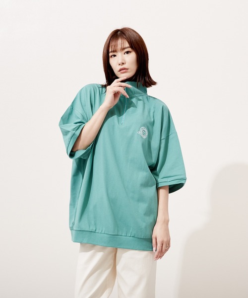 VIBGYOR(ヴィブジョー)の「ハーフZIP 刺繍 半袖 Hi/N(BEY)(Tシャツ/カットソー・メンズ・アッシュグレー/マスタード/ミント・MEDIUM/LARGE)」の10枚目の写真