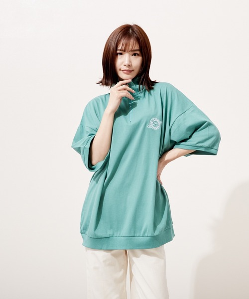 VIBGYOR(ヴィブジョー)の「ハーフZIP 刺繍 半袖 Hi/N(BEY)(Tシャツ/カットソー・メンズ・アッシュグレー/マスタード/ミント・MEDIUM/LARGE)」の11枚目の写真