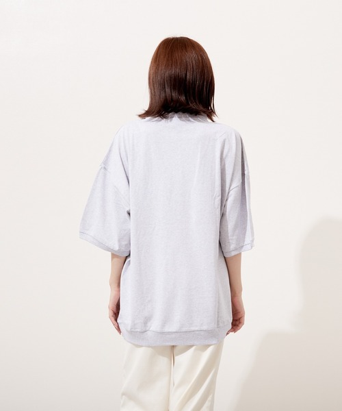 VIBGYOR(ヴィブジョー)の「ハーフZIP 刺繍 半袖 Hi/N(BEY)(Tシャツ/カットソー・メンズ・アッシュグレー/マスタード/ミント・MEDIUM/LARGE)」の13枚目の写真