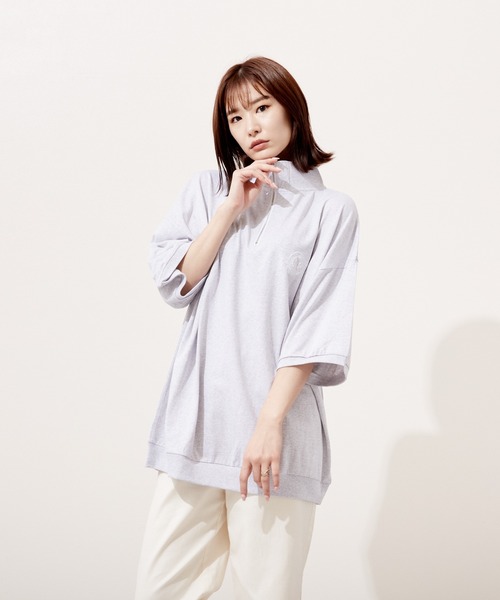 VIBGYOR(ヴィブジョー)の「ハーフZIP 刺繍 半袖 Hi/N(BEY)(Tシャツ/カットソー・メンズ・アッシュグレー/マスタード/ミント・MEDIUM/LARGE)」の14枚目の写真