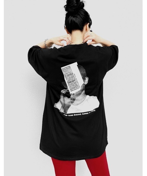 LVEU.（ラブユ.）の「【LVEU.】バックプリントオーバーTシャツ(Aiselect) / トップス Tシャツ オーバー プリント バックプリント グラフィック ブラック ホワイト（Tシャツ/カットソー・レディース・ブラック/ホワイト・FREE）」の2枚目の写真