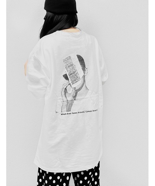 LVEU.（ラブユ.）の「【LVEU.】バックプリントオーバーTシャツ(Aiselect) / トップス Tシャツ オーバー プリント バックプリント グラフィック ブラック ホワイト（Tシャツ/カットソー・レディース・ブラック/ホワイト・FREE）」の13枚目の写真
