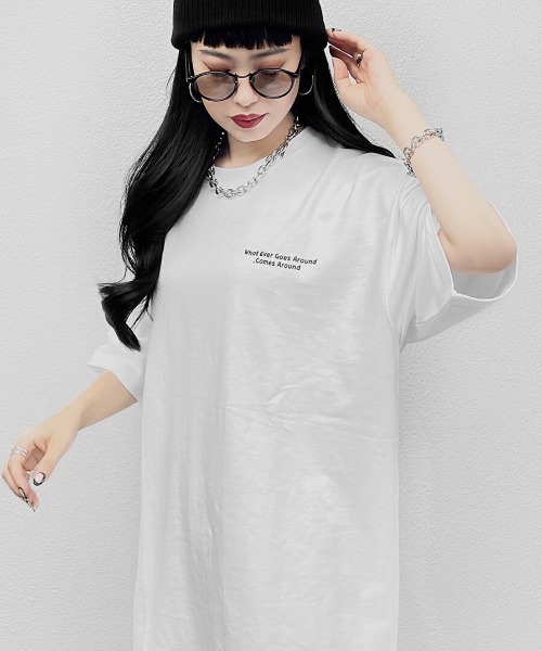 LVEU.（ラブユ.）の「【LVEU.】バックプリントオーバーTシャツ(Aiselect) / トップス Tシャツ オーバー プリント バックプリント グラフィック ブラック ホワイト（Tシャツ/カットソー・レディース・ブラック/ホワイト・FREE）」の8枚目の写真