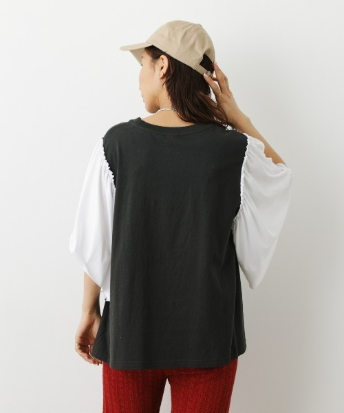 RODEO CROWNS WIDE BOWL（ロデオクラウンズワイドボウル）の「Re likeフレアスリーブトップス（Tシャツ/カットソー・レディース・ブラック/イエロー/ホワイト・FREE）」の14枚目の写真