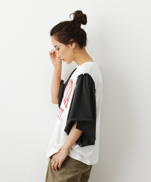 RODEO CROWNS WIDE BOWL（ロデオクラウンズワイドボウル）の「Re likeフレアスリーブトップス（Tシャツ/カットソー・レディース・ブラック/イエロー/ホワイト・FREE）」の17枚目の写真