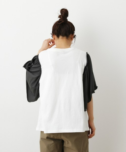 RODEO CROWNS WIDE BOWL（ロデオクラウンズワイドボウル）の「Re likeフレアスリーブトップス（Tシャツ/カットソー・レディース・ブラック/イエロー/ホワイト・FREE）」の18枚目の写真