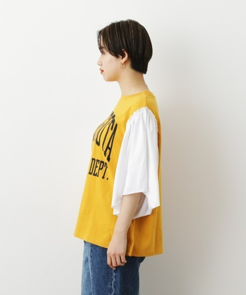 RODEO CROWNS WIDE BOWL（ロデオクラウンズワイドボウル）の「Re likeフレアスリーブトップス（Tシャツ/カットソー・レディース・ブラック/イエロー/ホワイト・FREE）」の20枚目の写真