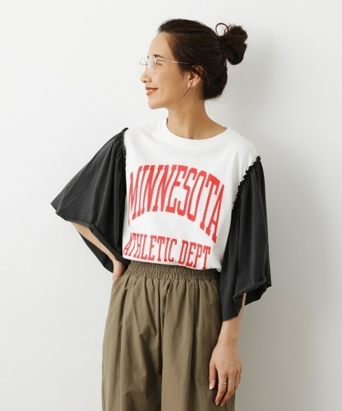 RODEO CROWNS WIDE BOWL（ロデオクラウンズワイドボウル）の「Re likeフレアスリーブトップス（Tシャツ/カットソー・レディース・ブラック/イエロー/ホワイト・FREE）」の15枚目の写真