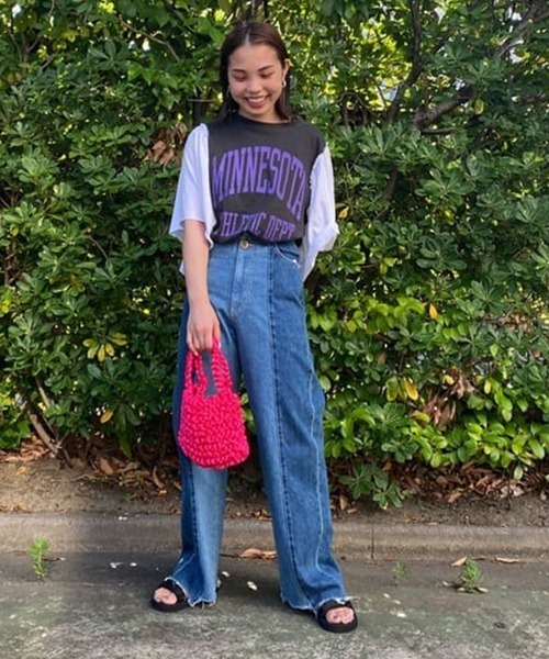 RODEO CROWNS WIDE BOWL（ロデオクラウンズワイドボウル）の「Re likeフレアスリーブトップス（Tシャツ/カットソー・レディース・ブラック/イエロー/ホワイト・FREE）」の11枚目の写真