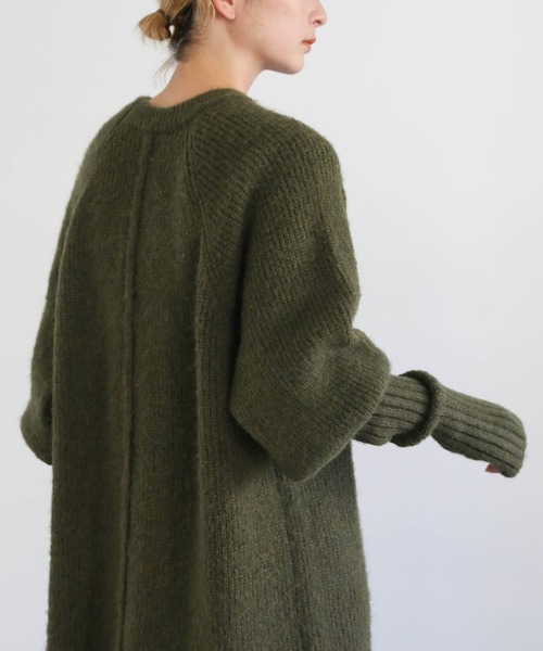 select MOCA（セレクトモカ）の「サムホールロングニットワンピース（ワンピース・レディース・ブラック/ベージュ/カーキ・FREE）」の13枚目の写真