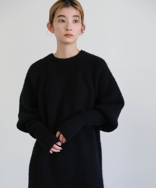 select MOCA（セレクトモカ）の「サムホールロングニットワンピース（ワンピース・レディース・ブラック/ベージュ/カーキ・FREE）」の19枚目の写真