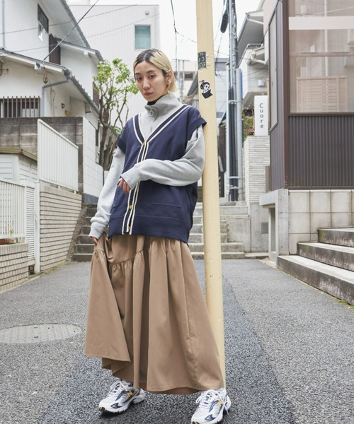 Auntie Rosa Holiday(アンティローザホリデー)の「ラインニットベスト(ベスト・レディース・ネイビー/アイボリー・FREE)」の20枚目の写真