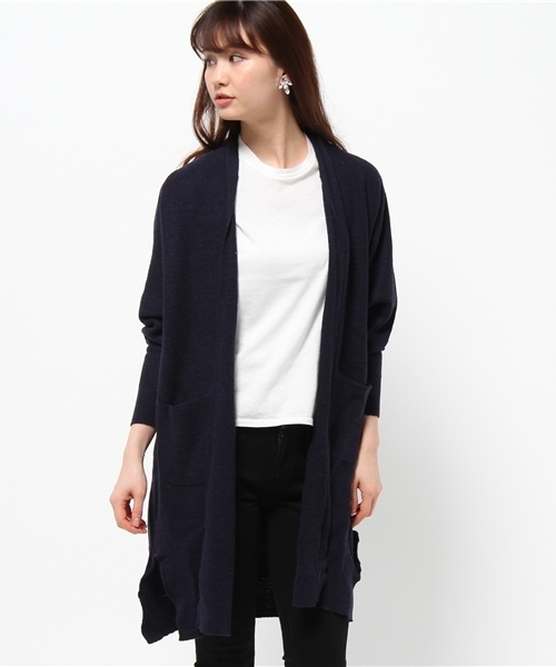 DISCOAT(ディスコート)の「【Discoat】鹿の子ロングカーディガン(カーディガン/ボレロ・レディース・アイボリー/グレー/ネイビー・フリ-)」の3枚目の写真