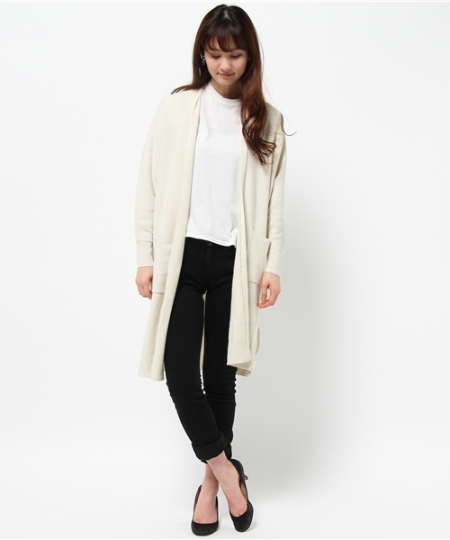DISCOAT(ディスコート)の「【Discoat】鹿の子ロングカーディガン(カーディガン/ボレロ・レディース・アイボリー/グレー/ネイビー・フリ-)」の7枚目の写真