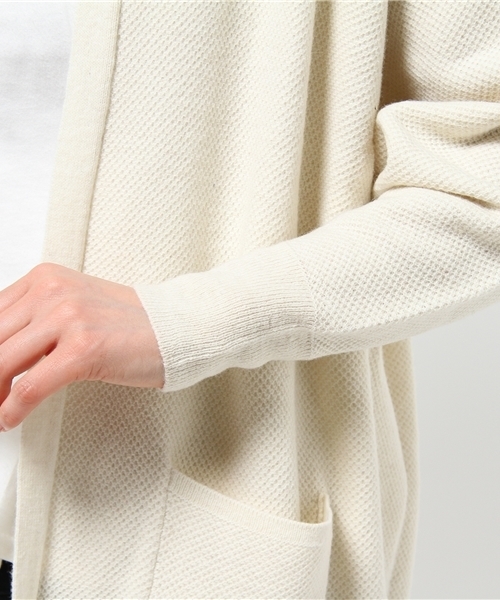 DISCOAT(ディスコート)の「【Discoat】鹿の子ロングカーディガン(カーディガン/ボレロ・レディース・アイボリー/グレー/ネイビー・フリ-)」の9枚目の写真