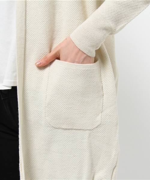 DISCOAT(ディスコート)の「【Discoat】鹿の子ロングカーディガン(カーディガン/ボレロ・レディース・アイボリー/グレー/ネイビー・フリ-)」の10枚目の写真