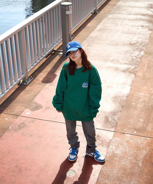 BEN DAVIS/WHITE LABEL(ベンデイビス ホワイトラベル)の「【BEN DAVIS(ベンデイビス)】BUBBLE LOGO CREW NECK SWEAT / ≪NAVAL別注≫ バブルロゴ 発泡 バックプリント クルーネック スウェット(スウェット・メンズ・オフホワイト/グリーン/ブルーグレー/ブラック・X-LARGE/MEDIUM/LARGE)」の7枚目の写真