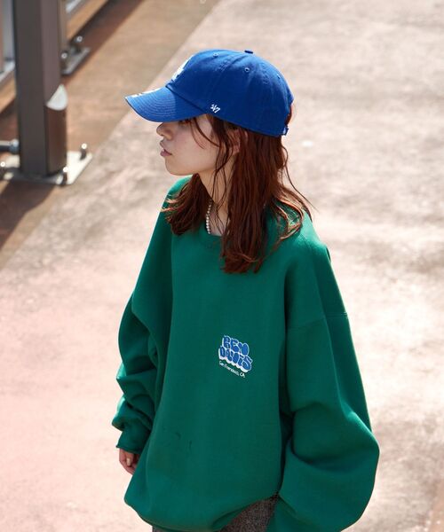 BEN DAVIS/WHITE LABEL(ベンデイビス ホワイトラベル)の「【BEN DAVIS(ベンデイビス)】BUBBLE LOGO CREW NECK SWEAT / ≪NAVAL別注≫ バブルロゴ 発泡 バックプリント クルーネック スウェット(スウェット・メンズ・オフホワイト/グリーン/ブルーグレー/ブラック・X-LARGE/MEDIUM/LARGE)」の8枚目の写真