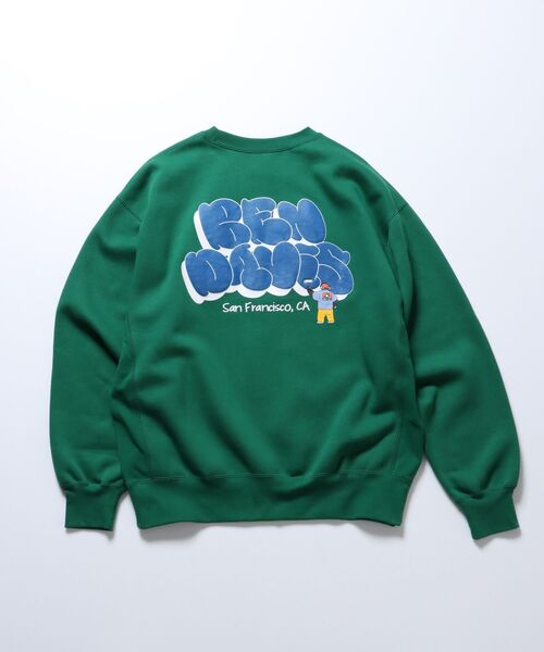 BEN DAVIS/WHITE LABEL(ベンデイビス ホワイトラベル)の「【BEN DAVIS(ベンデイビス)】BUBBLE LOGO CREW NECK SWEAT / ≪NAVAL別注≫ バブルロゴ 発泡 バックプリント クルーネック スウェット(スウェット・メンズ・オフホワイト/グリーン/ブルーグレー/ブラック・X-LARGE/MEDIUM/LARGE)」の14枚目の写真
