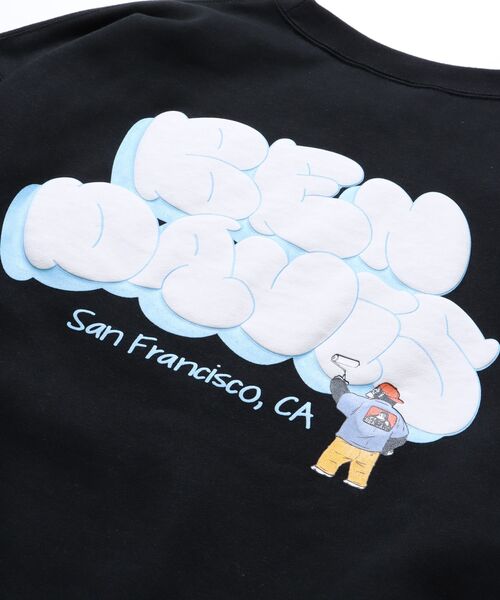 BEN DAVIS/WHITE LABEL(ベンデイビス ホワイトラベル)の「【BEN DAVIS(ベンデイビス)】BUBBLE LOGO CREW NECK SWEAT / ≪NAVAL別注≫ バブルロゴ 発泡 バックプリント クルーネック スウェット(スウェット・メンズ・オフホワイト/グリーン/ブルーグレー/ブラック・X-LARGE/MEDIUM/LARGE)」の21枚目の写真