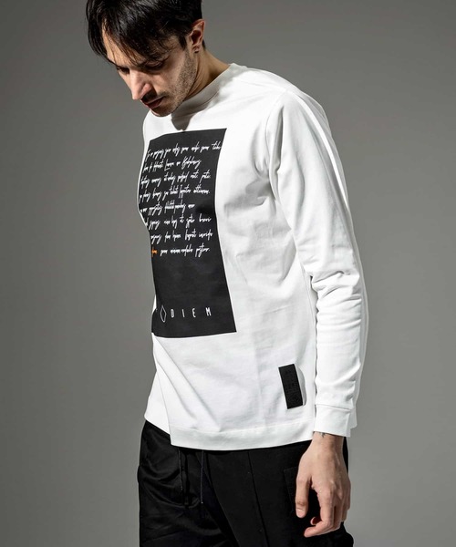 C DIEM（カルペディエム）の「C DIEM(カルペディエム)立体プリントロングTシャツ（Tシャツ/カットソー・メンズ・ホワイト/ブラック/カーキ・S/M/L）」の4枚目の写真