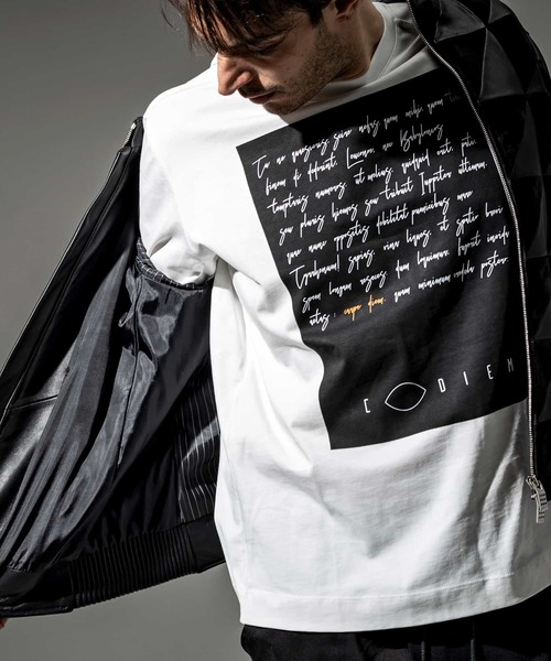C DIEM（カルペディエム）の「C DIEM(カルペディエム)立体プリントロングTシャツ（Tシャツ/カットソー・メンズ・ホワイト/ブラック/カーキ・S/M/L）」の21枚目の写真
