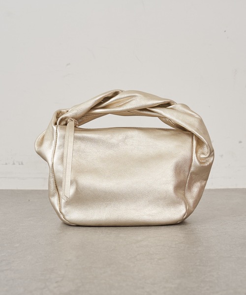 Whim Gazette（ウィムガゼット）の「【2.718】Twistハンドルバッグ（ハンドバッグ・レディース・ブラック/ピンク/キャメル/ベビーピンク/シャンパン・FREE）」の13枚目の写真