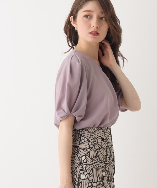 index(インデックス)の「◆シアーストライプブラウス【WEB限定サイズ】(シャツ/ブラウス・レディース・ネイビー/ボルドー/オフホワイト/ピンクベージュ・38/40/42/36)」の3枚目の写真