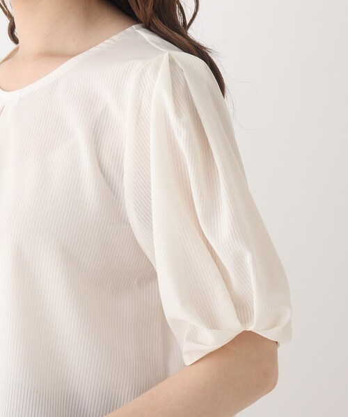 index(インデックス)の「◆シアーストライプブラウス【WEB限定サイズ】(シャツ/ブラウス・レディース・ネイビー/ボルドー/オフホワイト/ピンクベージュ・38/40/42/36)」の8枚目の写真