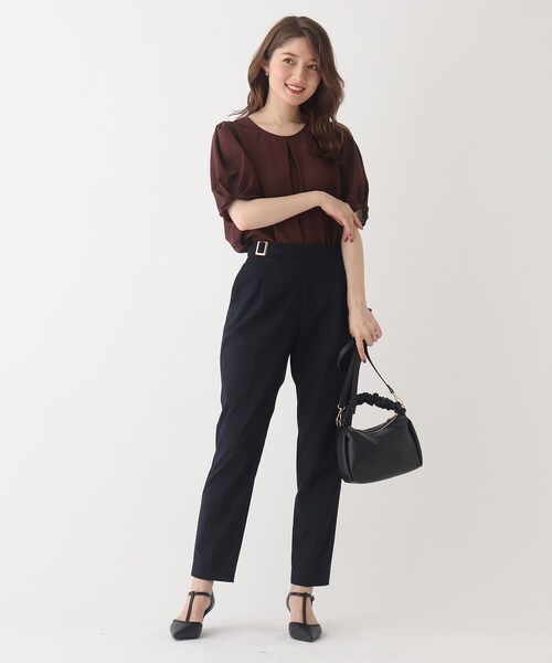 index(インデックス)の「◆シアーストライプブラウス【WEB限定サイズ】(シャツ/ブラウス・レディース・ネイビー/ボルドー/オフホワイト/ピンクベージュ・38/40/42/36)」の18枚目の写真