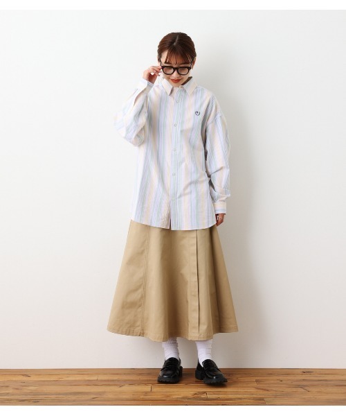 RODEO CROWNS WIDE BOWL(ロデオクラウンズワイドボウル)の「Private Ivy ストライプシャツ(シャツ/ブラウス・レディース・ピンク系その他/グリーン系その他・FREE)」の3枚目の写真