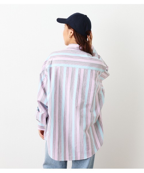 RODEO CROWNS WIDE BOWL(ロデオクラウンズワイドボウル)の「Private Ivy ストライプシャツ(シャツ/ブラウス・レディース・ピンク系その他/グリーン系その他・FREE)」の8枚目の写真