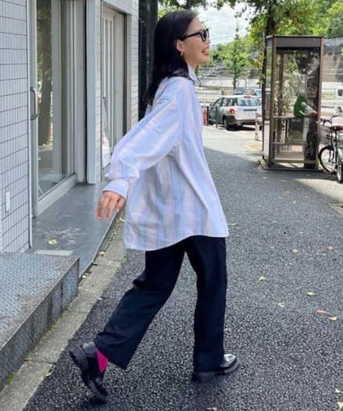RODEO CROWNS WIDE BOWL(ロデオクラウンズワイドボウル)の「Private Ivy ストライプシャツ(シャツ/ブラウス・レディース・ピンク系その他/グリーン系その他・FREE)」の16枚目の写真
