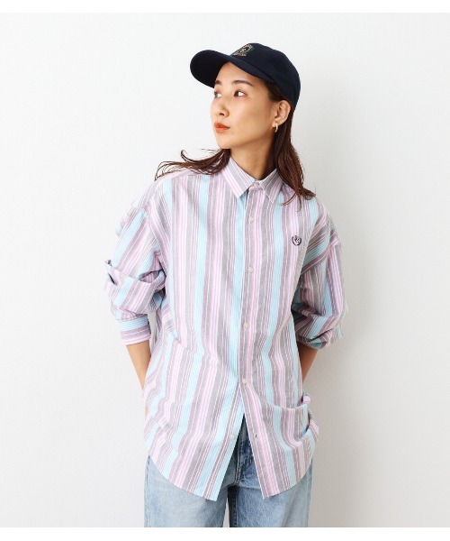 RODEO CROWNS WIDE BOWL(ロデオクラウンズワイドボウル)の「Private Ivy ストライプシャツ(シャツ/ブラウス・レディース・ピンク系その他/グリーン系その他・FREE)」の20枚目の写真