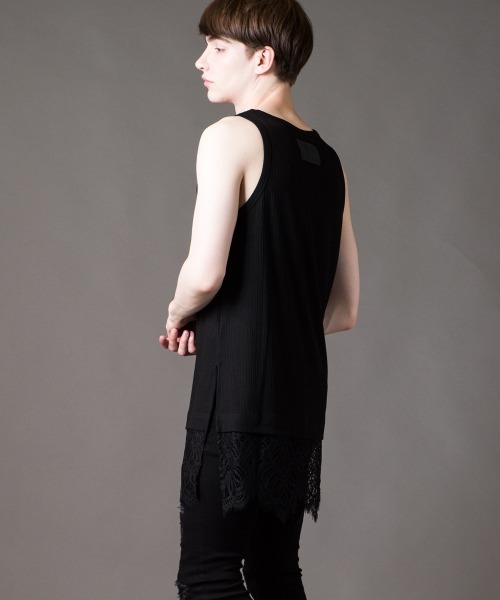 Buffalo Bobs（バッファローボブズ）の「LACE-TANK(レースタンク)レース タンクトップ（タンクトップ・メンズ・ホワイト/ブラック・1-2/2-3）」の13枚目の写真