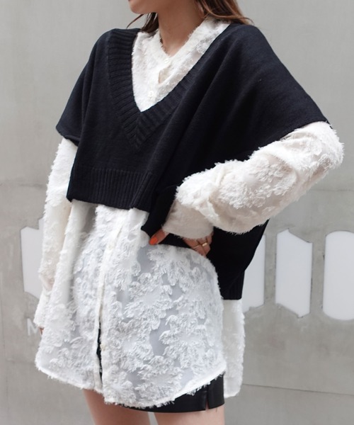 CORNERS(コーナーズ)の「シアーフラワーブラウス(シャツ/ブラウス・レディース・アイボリー/ライトベージュ/ブラック・M)」の21枚目の写真