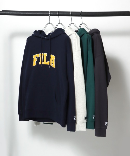 FILA（フィラ）の「FILA（フィラ）サガラワッペン刺繍カレッジロゴスウェットパーカー/フーディー（パーカー・メンズ・スミクロ/ダークグリーン/ネイビー/アッシュグレー・M/L/LL）」の22枚目の写真