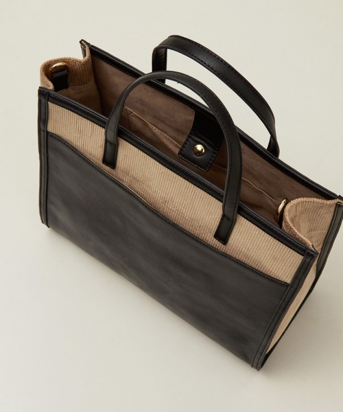 LOWELL things(ロウェル シングス)の「Carre/ファブリックフロントファスナ-2WAY BAG(トートバッグ・レディース・ブラック/ブラウン・フリー)」の14枚目の写真