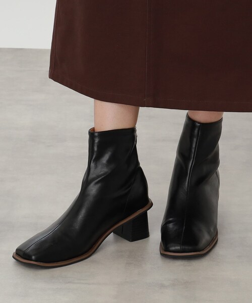 THE SHOP TK （ザ ショップ ティーケー ）の「◆ベーシックスクエアブーツ（ブーツ・レディース・ライトベージュ/ブラック・35/45/25）」の10枚目の写真