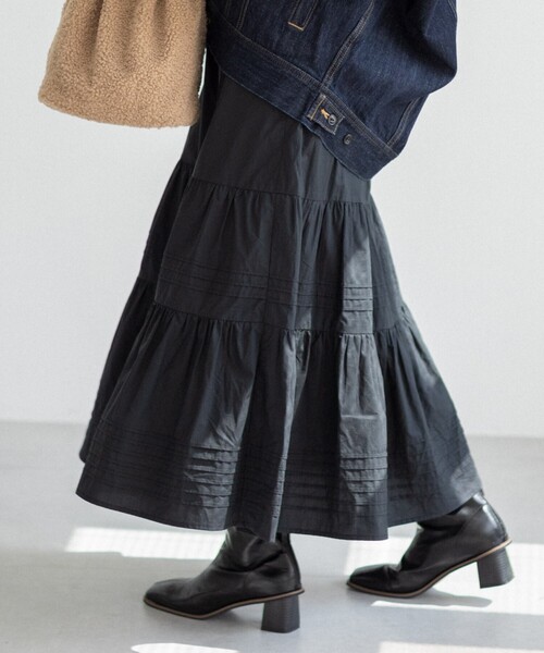 THE SHOP TK （ザ ショップ ティーケー ）の「◆ベーシックスクエアブーツ（ブーツ・レディース・ライトベージュ/ブラック・35/45/25）」の12枚目の写真