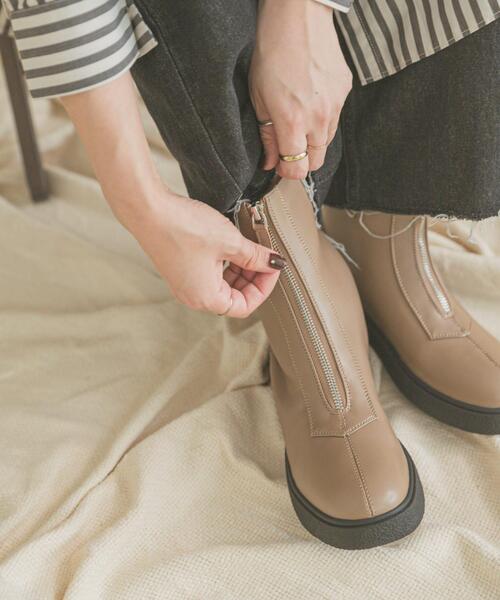 ITEMS URBANRESEARCH（アイテムズ アーバンリサーチ）の「フロントジップブーツ（ブーツ・レディース・ブラック/モカ・SMALL/MEDIUM/LARGE）」の3枚目の写真