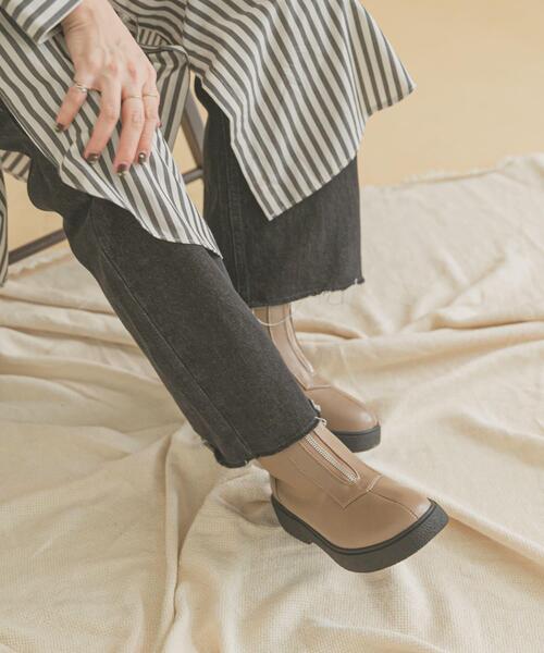 ITEMS URBANRESEARCH（アイテムズ アーバンリサーチ）の「フロントジップブーツ（ブーツ・レディース・ブラック/モカ・SMALL/MEDIUM/LARGE）」の5枚目の写真